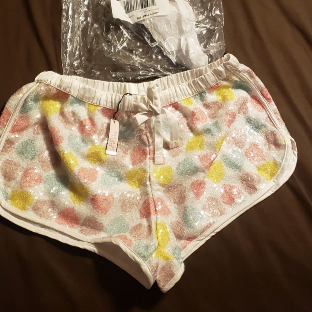 Victoria Secret Sequin Bling Sleep Short NWT Size XS